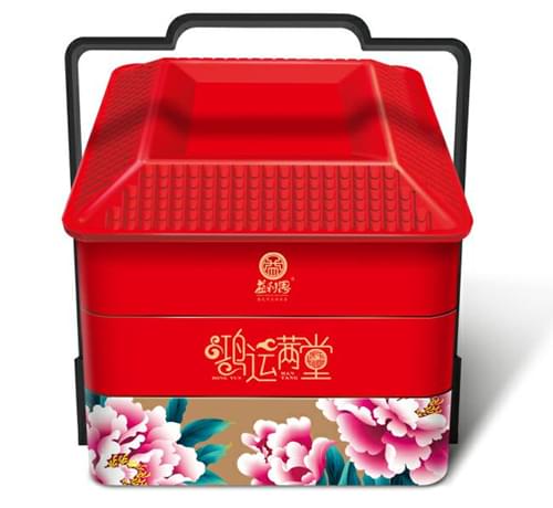 【新品】益利思鴻運(yùn)滿堂三層手提鐵盒